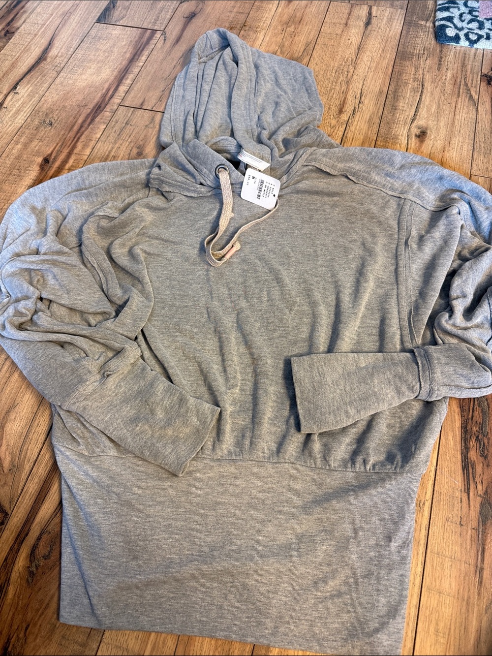 Free People Light Gray Pullover Hoodie